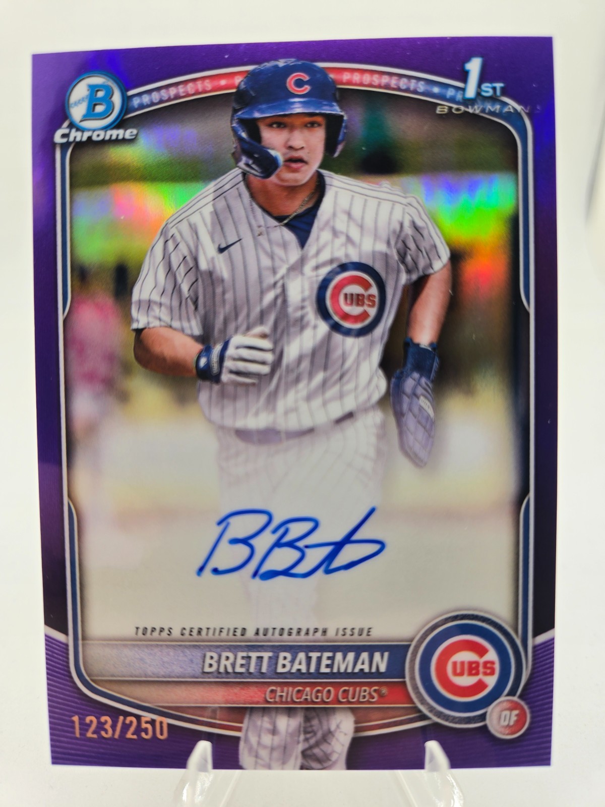 2025 Bowman Chrome Brett Bateman Auto Purple Refractor /250 #CPA-BBA