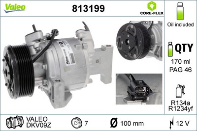 VALEO 813199 Kompressor, Klimaanlage für RENAULT,SMART
