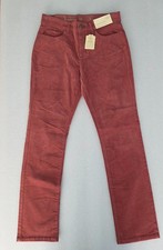 St Johns Bay Corduroy Pants Womens 8 Red Straight Leg Mid Rise Stretch NWT