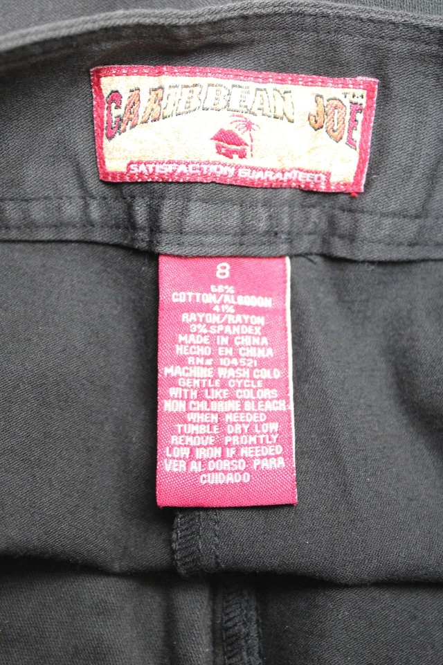 Caribbean Joe Pants Womens 8 Black Straight Leg Stretch Casual Pull On Office - Image 3 of 4