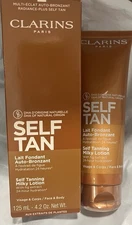 Clarins Self Tanning Milky Lotion For Face and Body, 4.2 oz