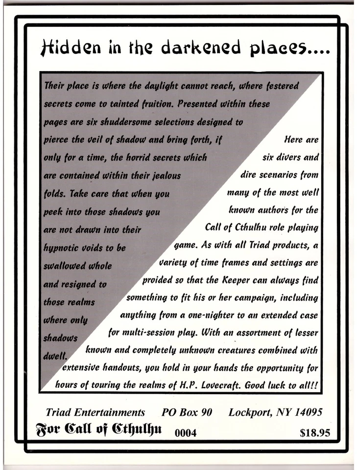 Dwellers in Shadow Call of Cthulhu RPG Scenario Book - Image 2 of 3