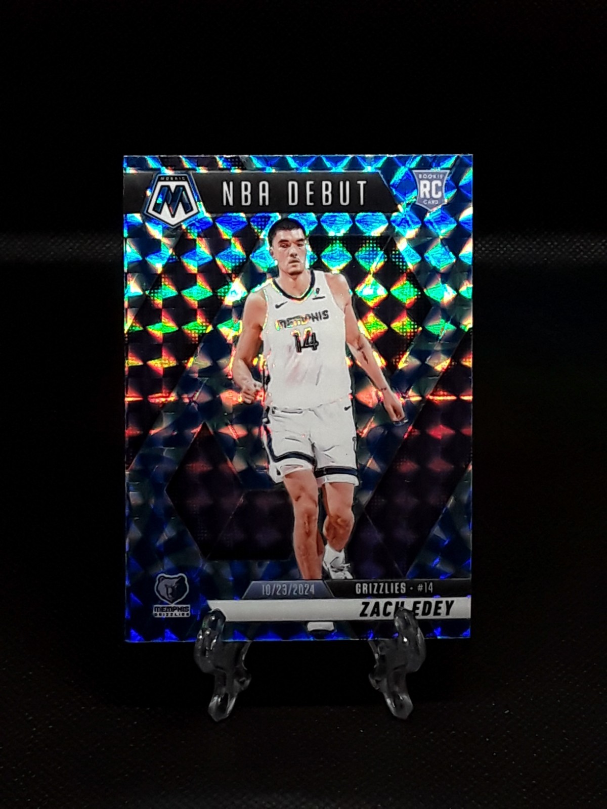 2024-25 Panini Mosaic #251 Zach Edey RC Reactive Blue Prizm NBA Debut Grizzlies 