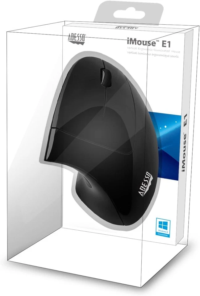 Adesso iMouseE1 - Vertical Ergonomic Illuminated Optical 6-Button USB Mouse - Ri - Image 4 of 4