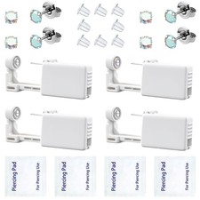 Ear Piercing Kit, Disposable Gun Preloaded CZ Earring White- AB