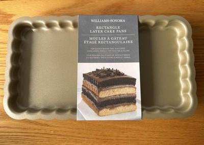 New Williams Sonoma Nordicware Rectangle Scallop Layer Cake Pans Set Of 2 6x11 