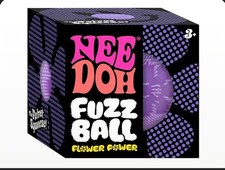 PURPLE Needoh FUZZ BALL Flower Power Nee Doh Squish Stress Ball NEE-DOH Fuzzball