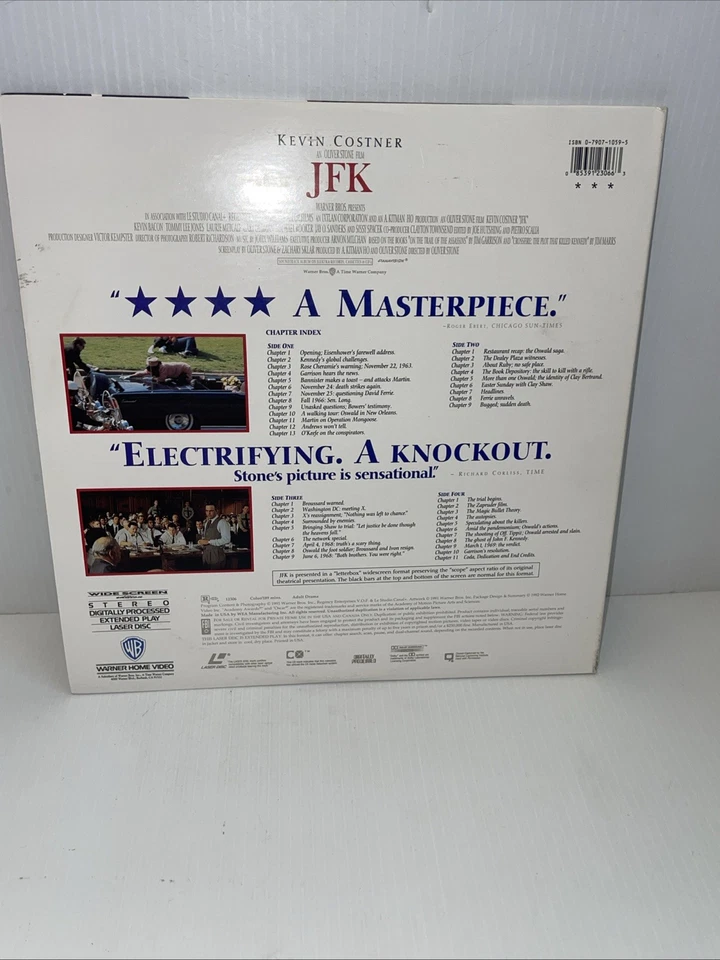 KEVIN COSTNER~Dances With Wolves~JFK~FIELD OF DREAMS LASERDISC LOT of 3 - Image 4 of 4