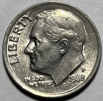 1988 P Dime Errors Strike Through Grease Both Sides DDO DDR Uncirculated