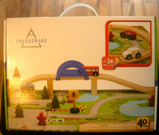 Holzeisenbahn Schienenset - Spielstraße für Auto - Holzautobahn - Puzzle- 40tlg.