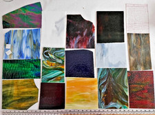 9 lb. 8 oz / Assorted Multicolor Stained-Glass Large Scraps/Sheets