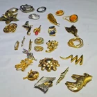 Vintage Brooch Lot Gold Tone Rhinestone Animal Cameo Costume Jewelry Bundle