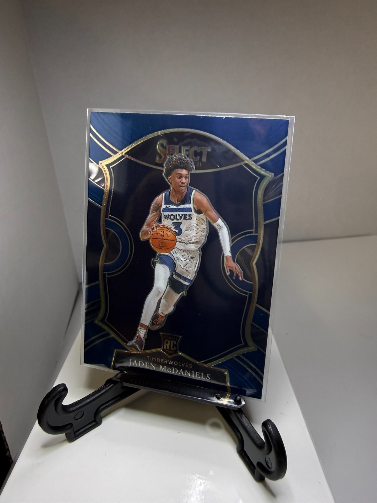 Jaden McDaniels 2020-21 Panini Select Concourse Rookie Blue Prizm #88 (RC)