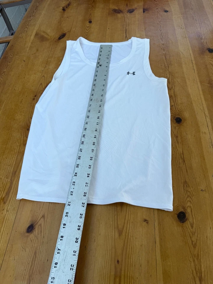 Camiseta sin mangas Under Armour de compresión Heatgear para hombre XL blanca sin mangas A1 Foto 4 de 4