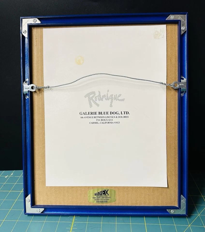 Blue Dog by George Rodrigue Professionally Framed Serigraph Carmel 1 Series RARE - Image 3 of 3