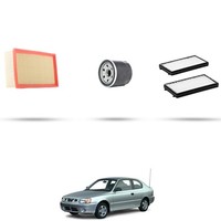 Hoffcar Wartungskit - 3 Filter FüR Hyundai Accent (Lc) II 1.5I 66Kw Ab 2000