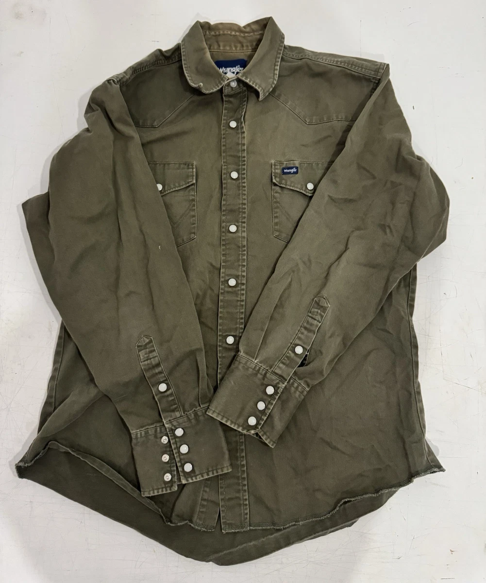 Camicia Western Wrangler Uomo, Verde Bistrot, Taglia L, 100% Cotone, Vestibilità Regolare, Lavabile In Lavatrice, Camicia Casual Per Tutti I Giorni - 4