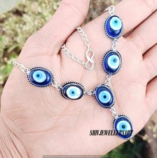 Protective Evil Eye Gemstone 925 Sterling Silver Plated 1pcs Necklace Jewelry