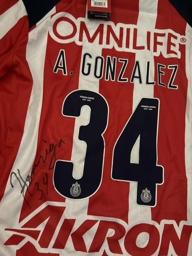 A. Gonzalez #34 Autographed Chivas Soccer Jersey Signed Original