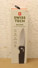 Swiss Tech Balken Crossbar Lightweight Locking Flipper Knife, D2 Steel