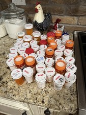 Lot Of 47 Empty Amber Plastic Rx Pill Bottles Storage Crafts Hobbies W/labels