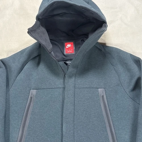 Nike Tech Fleece Parka Jacket Men Size XL Gray Full Zip Long image 2