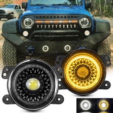 Pair 4 Inch Led Fog Lights Front Bumper Driving Lamps For Jeep Wrangler Jk Jl Jt