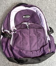 Champion Lap Top Backpack Purple Headphone Pocket 5 Zippered Compartments NICE