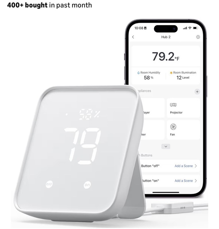 SwitchBot Hub 2 (2nd Gen) WiFi Thermometer Hygrometer IR Remote Smart Home