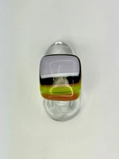 Vtg Adjustable Fused Murano Style Multicolor Glass Ring Size 6 3/4” Abstract