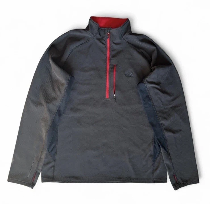 The North Face Grey/Black/Red 1/4 Zip Lightweight Jacket