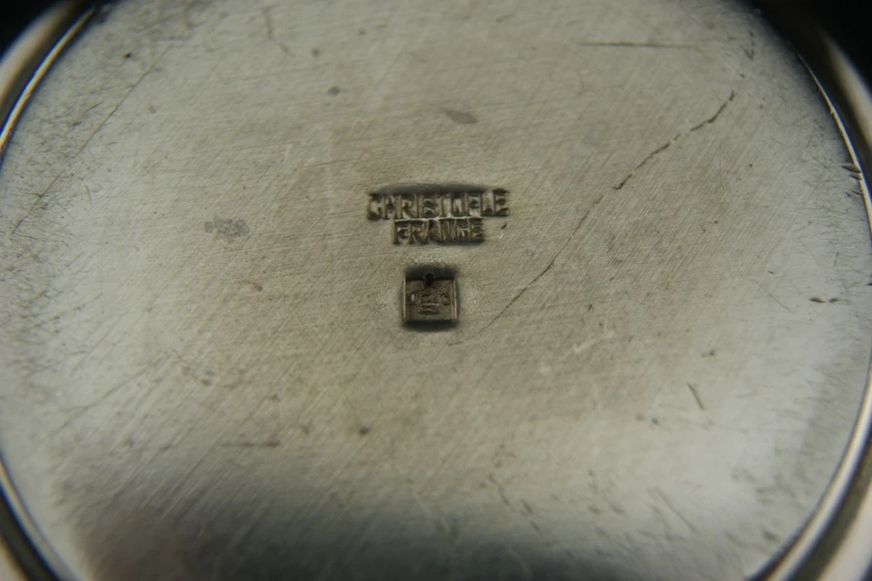 CHRISTOFLE "PERLAS" CHAPADO EN PLATA COPA BEBÉ PATRÓN SELLO FRANCIA  Foto 2 de 4