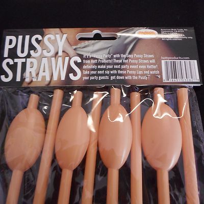 Nude Naughty Bachelor Party Pussy Straws 10pk