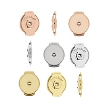 14kt 18kt Gold Platinum Silver Protektor System Earring Lock Back Single or Pair