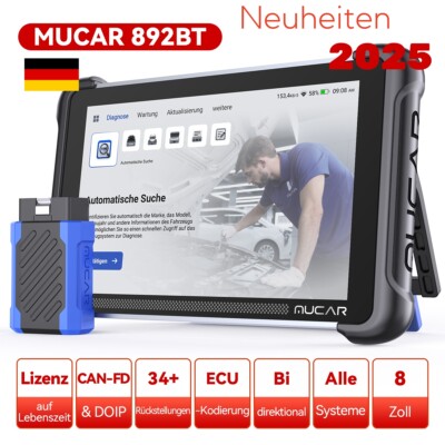 MUCAR 892BT KFZ Diagnosegerät Auto OBD2 Scanner 34+ Dienstleistungen DE NEU