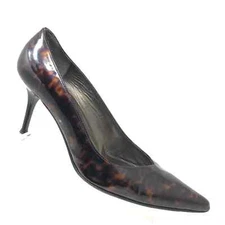 Stuart Weitzman Fever Pump Womens 7.5 M Tortoise Patent Leather High Heel 