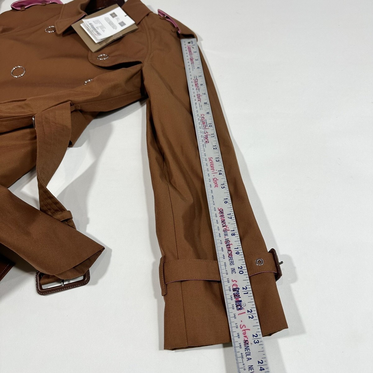 Burberry Wharfbridge Chestnut Brown Pink Gabardine Trench