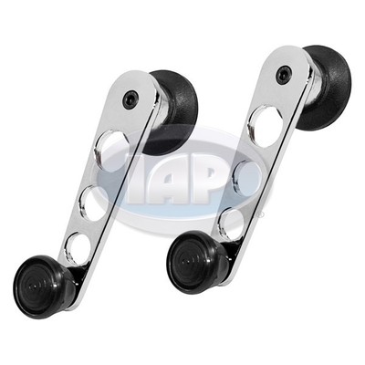VW BUG GHIA BUS SUPER BEETLE CHROME WINDOW CRANK PAIR AC837610 Late 1968 + 