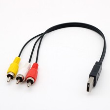 25cm 3 RCA Male to USB A Male Video Cable Television Audio AV Composite Adapter