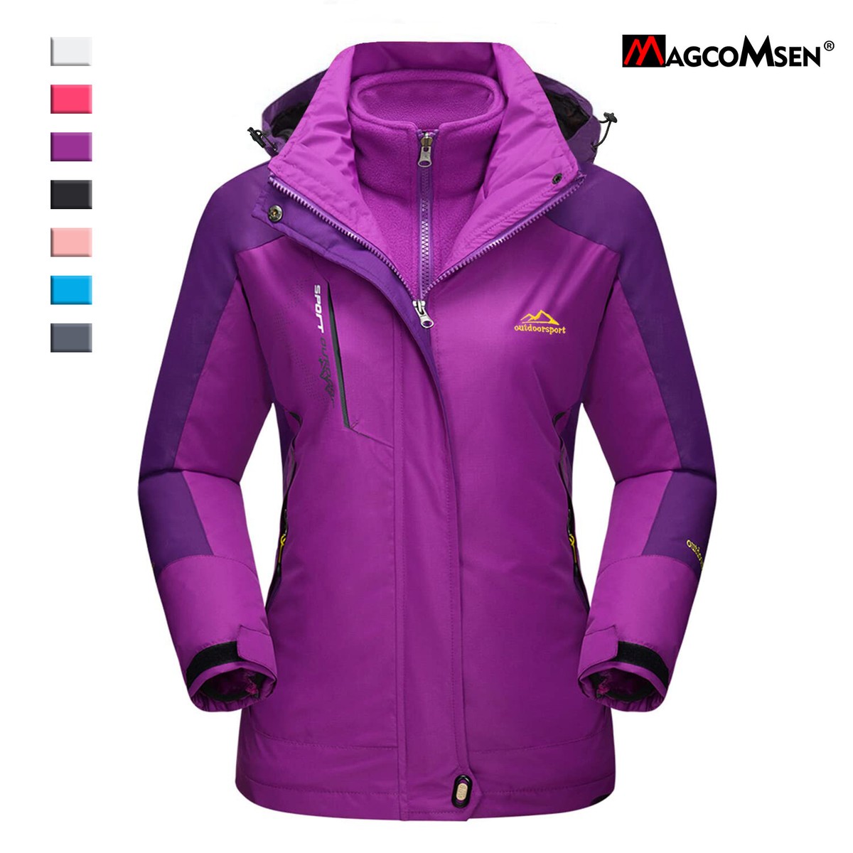 3-in-1 Women's Ski Snow Jacket Outdoor Mountain Hiking Winter Thermal Work  Coat