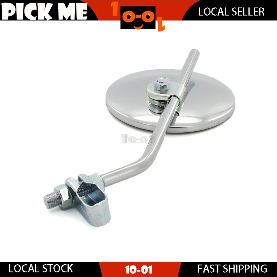 "Espejo retrovisor de vástago largo derecho o izquierdo 7/8"" ajuste con abrazadera Yamaha YDS3 1965 1966" Foto 3 de 3