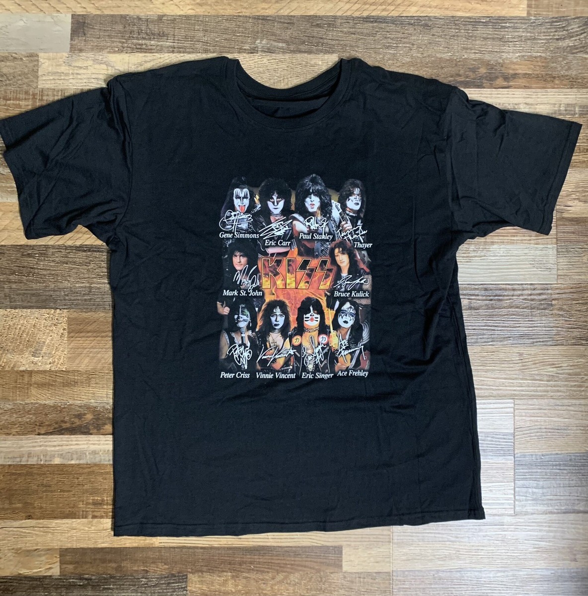 KISS ROCK Band “ All 10 Members” Name &Photo Shirt/ Large | eBay