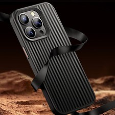 For iPhone 17 ProMax 17 Air 16 16e 15 Slim Carbon Fiber Magnetic Shockproof Case