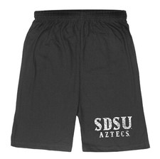 San Diego State University Aztecs SDSU NCAA College Fleece Distressed Shorts