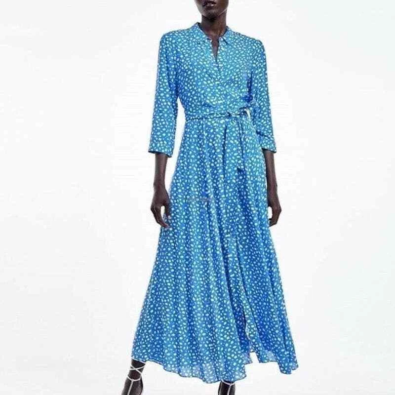 ZARA Blue Marilyn Shirt Dress maxi Midi dress Sold Out Bloggers