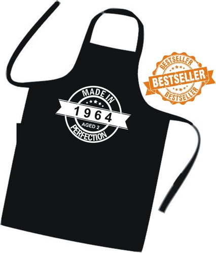 60th BIRTHDAY / Cooks / Chefs apron / MADE IN 1964 / With Stamp Seal / UNISEX - Picture 1 of 12