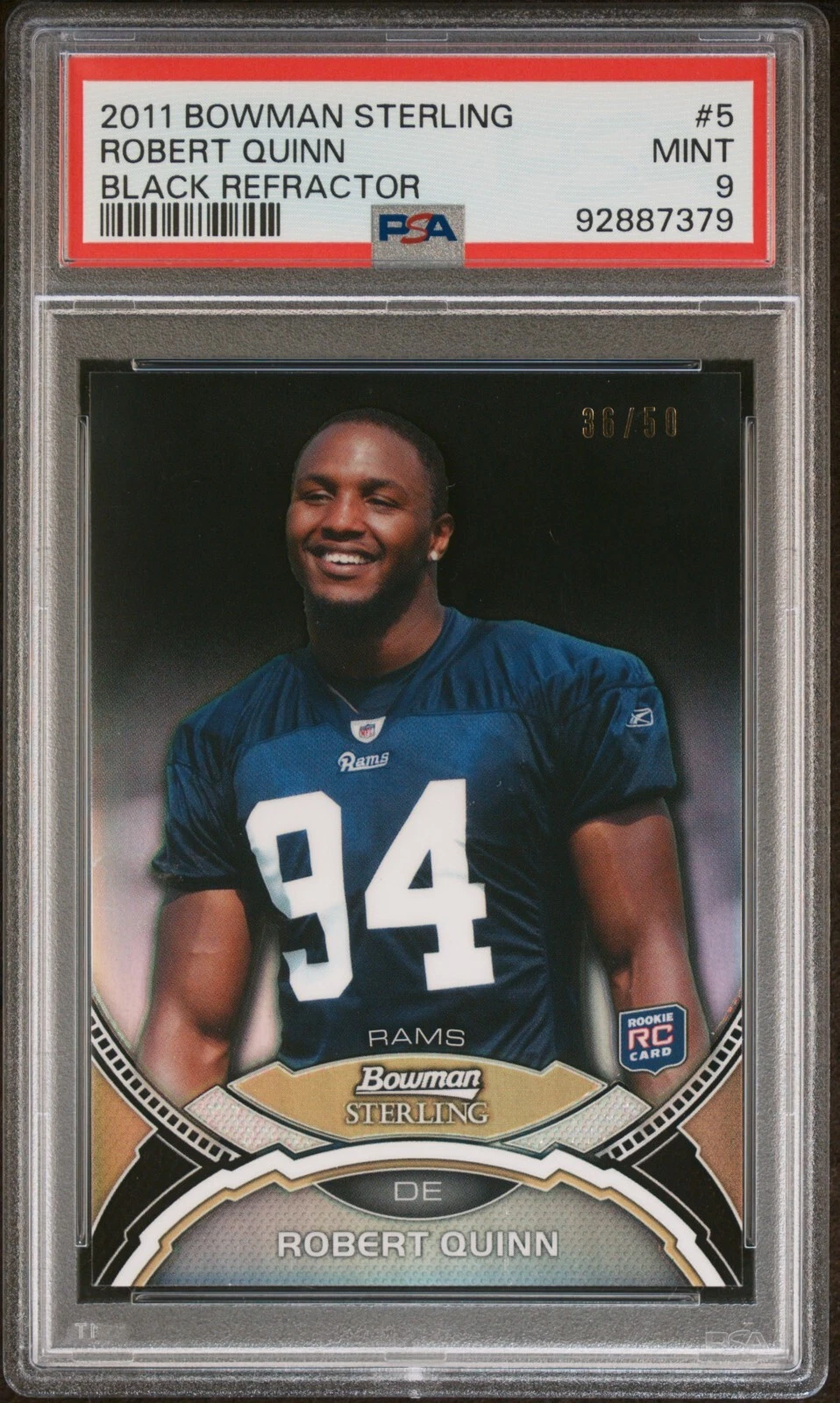 Robert Quinn Bowman Sterling #5 Black Refractor
