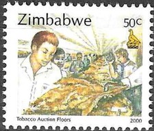 Timbre Flore Tabac Zimbabwe 420 ** (66661DJ)