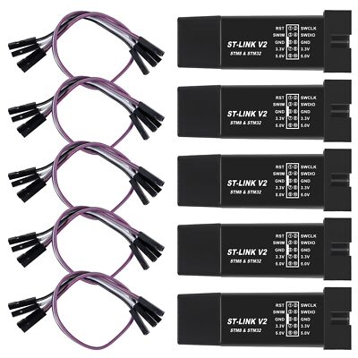 5pcs ST-Link V2 Emulator Downloader Programmer Support Programming Unit STM8 ...