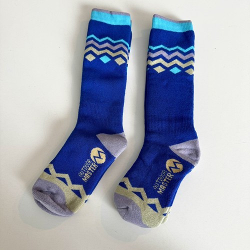 Outdoor Master Kids Ski Snowboard Socks Unisex Warm Thermal Non-Skid Over-Calf S - Picture 7 of 13